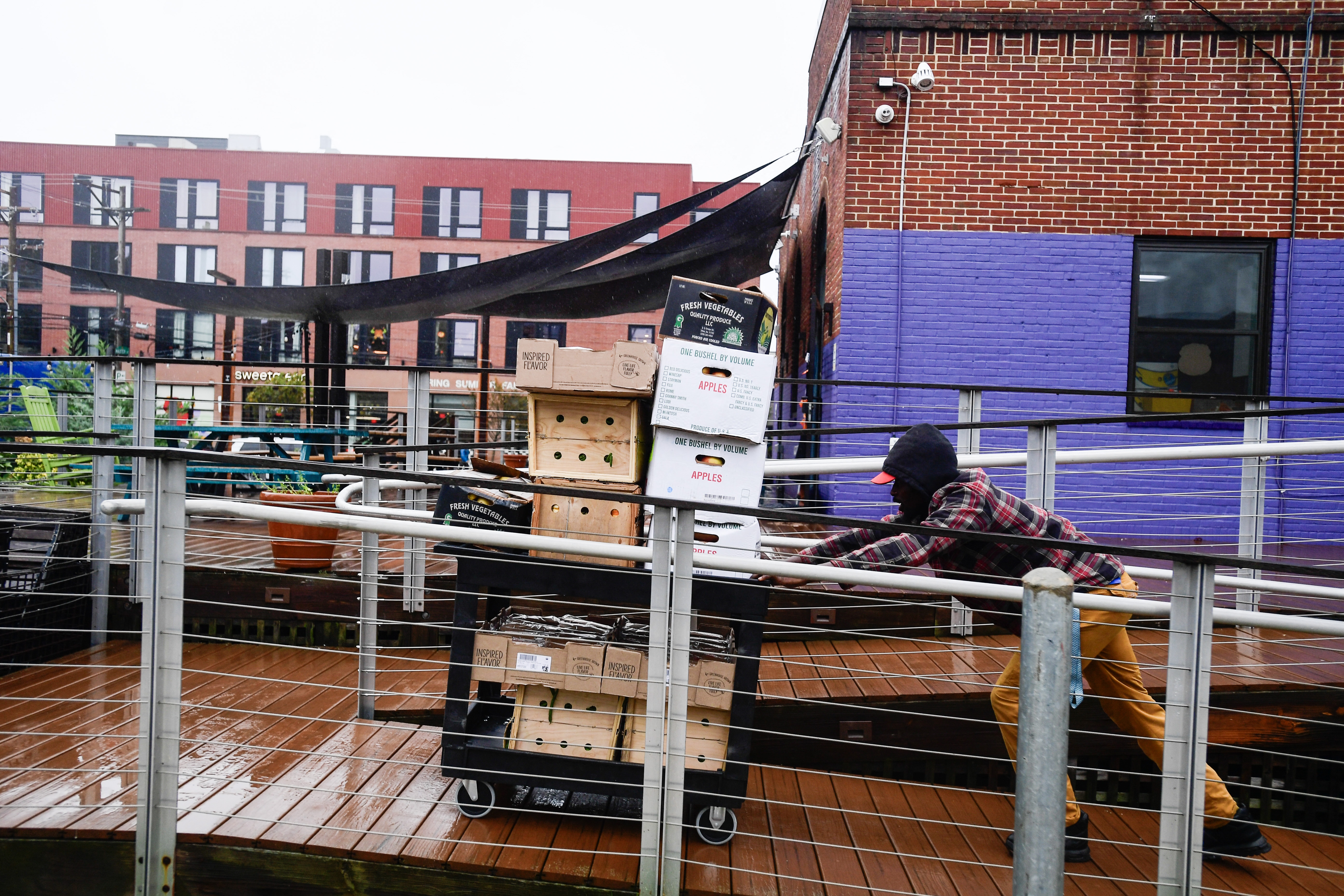 Volunteers at the Lutheran Settlement House unload donations of fresh produce and dried goods from the back of a truck on October 30, 2025 in Philadelphia. Starting on Saturday, Supplemental Nutrition Assistance Program or SNAP benefits are set to lapse, impacting millions of Americans amid the government shutdown.